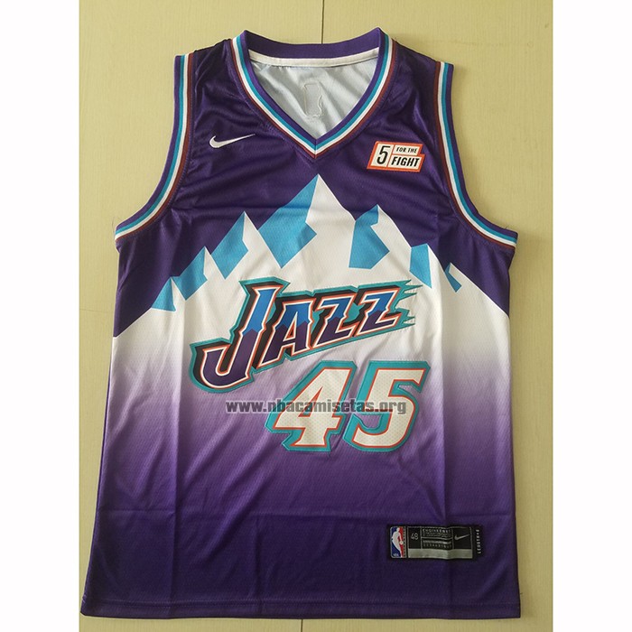 Camiseta Utah Jazz Donovan Mitchell NO 45 Hardwood Classic 2019-20 Violeta